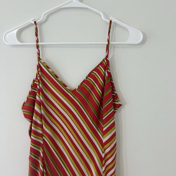 Diane Von Furstenberg Whiston Lipstick Slip-on Silk Dress 2 Striped Red Maxi - Picture 2 of 11
